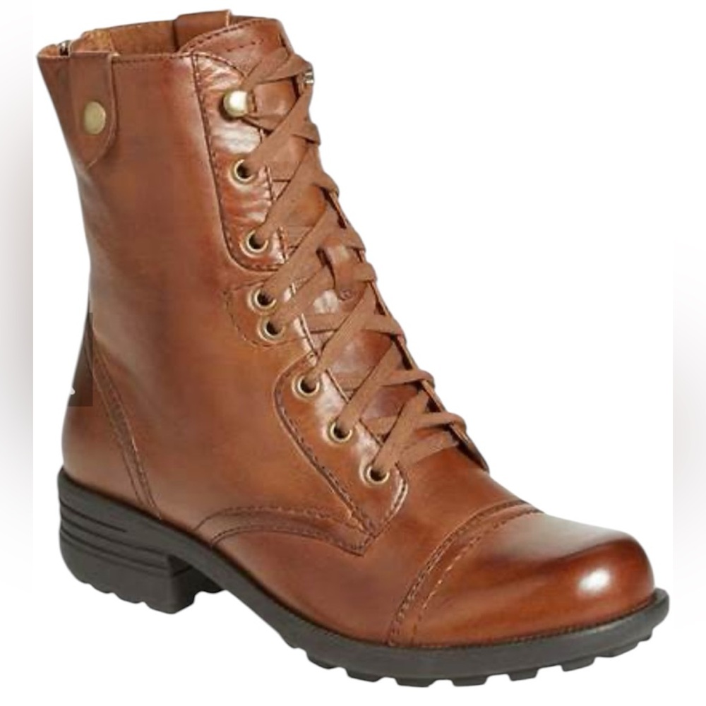ROCKPORT Cobb Hill Bethany Womens Brown Boots Lace Up/Back Zip Lined Sz 6.5 - Picture 1 of 16